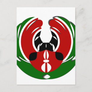 Zeitgenössisches Design Edgy Kenyan Flag Muster Ar Postkarte