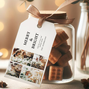 Zeitgenössisches Foto-Raster Frohe und strahlende Geschenkanhänger