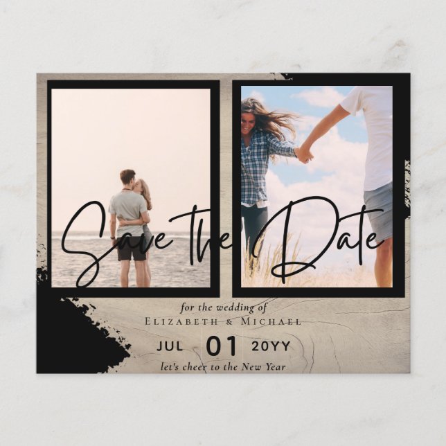 Zeitgenössisches Foto Rette Daten-Verlobung Flyer (Vorne)