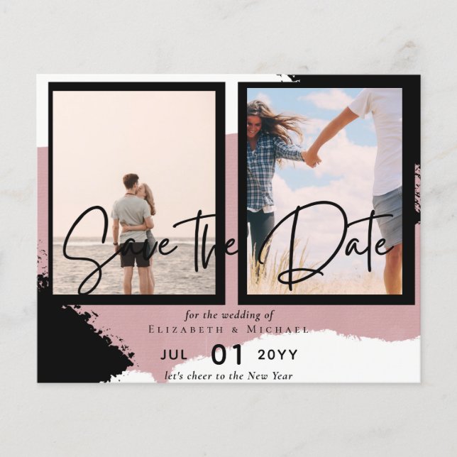 Zeitgenössisches Foto Rette Daten-Verlobung Flyer (Vorne)