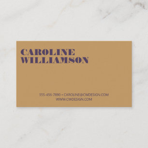 Zeitgenössisches Gelb Lila Minimal Bold Name Logo Visitenkarte