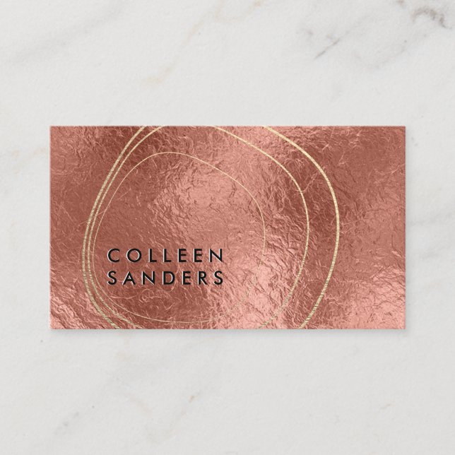 Zeitgenössisches Goldenes Rundschreiben | Rose Visitenkarte (Vorderseite)