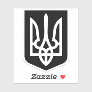 Zeitgenössisches Grafik-Emblem der Ukraine Tryzub Aufkleber
