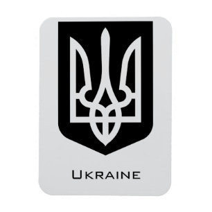 Zeitgenössisches Grafik-Emblem der Ukraine Tryzub Magnet