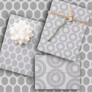 Zeitgenössisches Grau auf Grau Geschenkpapier Set