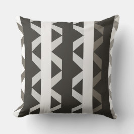Zeitgenössisches graues Triangle-Muster Kissen