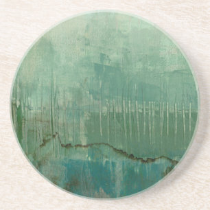 Zeitgenössisches grünes Aquarell Getränkeuntersetzer