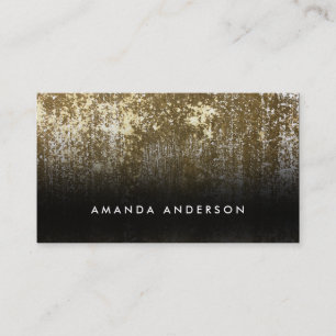Zeitgenössisches Grunge White und Gold Visitenkarte