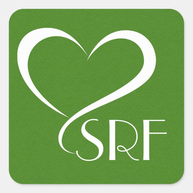 Zeitgenössisches Herz mit Ihrem Initialsticker Quadratischer Aufkleber (Vorderseite)