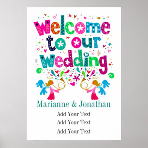 Zeitgenössisches Hochzeitplakat Poster