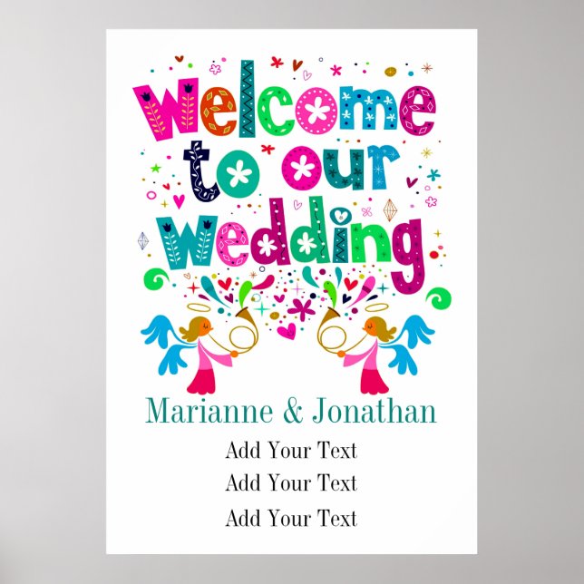 Zeitgenössisches Hochzeitplakat Poster (Vorne)