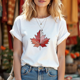 Zeitgenössisches kanadisches Ahornblatt ID1071 T-Shirt