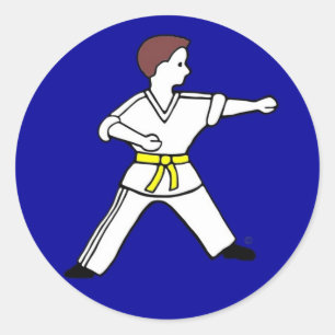Zeitgenössisches Karate Kid 11 blaue Aufkleber