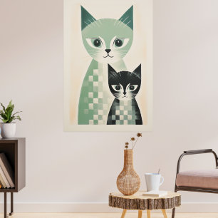 Zeitgenössisches Katzenposter Poster
