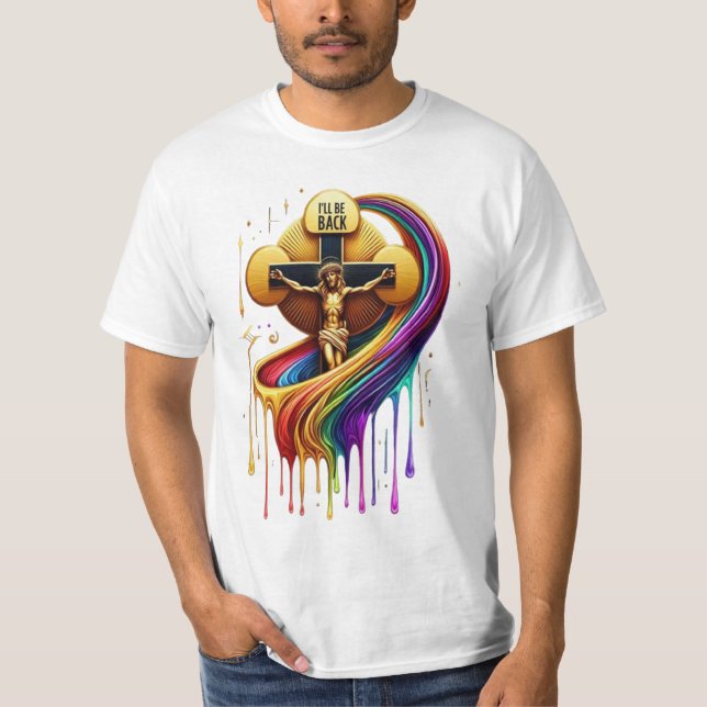 Zeitgenössisches künstlerisches Design gekreuzigte T-Shirt (Vorderseite)