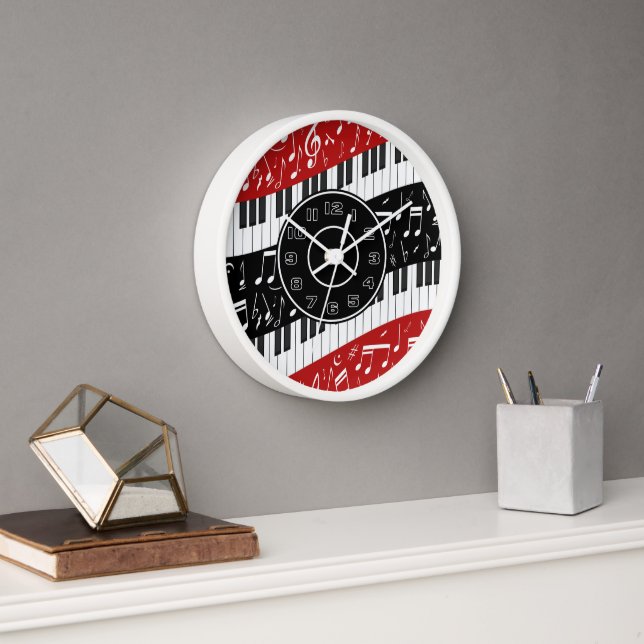 Zeitgenössisches kurviges Klavier Uhr (Büro)