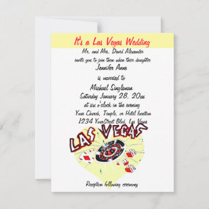 Zeitgenössisches Las Vegas Hochzeitsherz Einladung