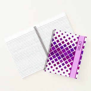 Zeitgenössisches lila Mod-Grafiken-Persönlichkeits Notizbuch