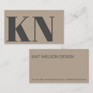 Zeitgenössisches minimalistisches fettes Monogramm Visitenkarte