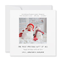 Zeitgenössisches Neugeborenes Foto Weihnachtskarte
