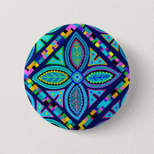Zeitgenössisches Oma-Quadrat-Blumenmuster Button