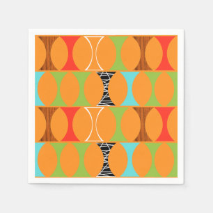 Zeitgenössisches Orangefarbenes Musterpapier Napki Serviette