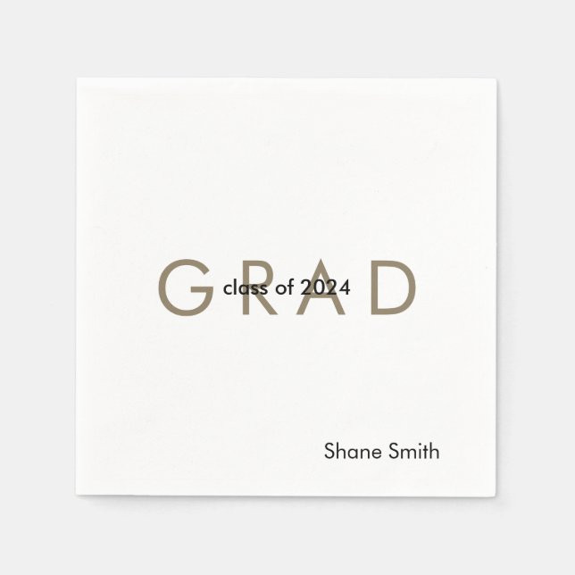 Zeitgenössisches Personalisiertes Abschluss Paper  Serviette (Vorderseite)