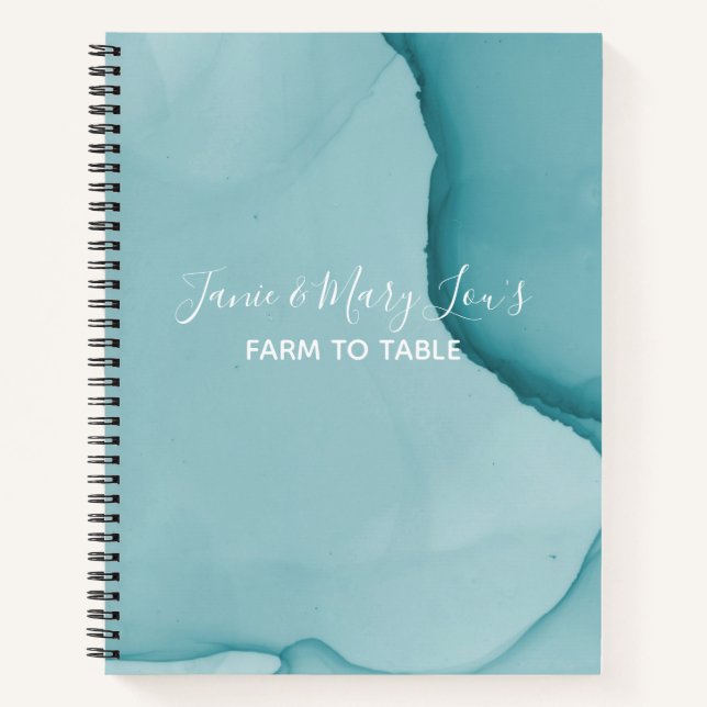 Zeitgenössisches Rezept für Alkohol Tinte Blaues D Notizbuch (Vorderseite)