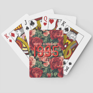 Zeitgenössisches Rosen-Blumen-Geburtstags-Event Spielkarten