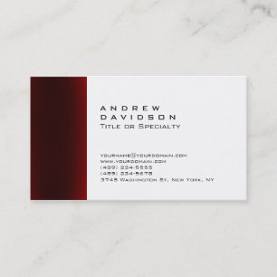 Zeitgenössisches Rotes Weiß Schlicht Stilvolle Vis Visitenkarte