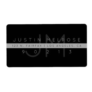 Zeitgenössisches Rücksendeetikett   Schwarz & Grau