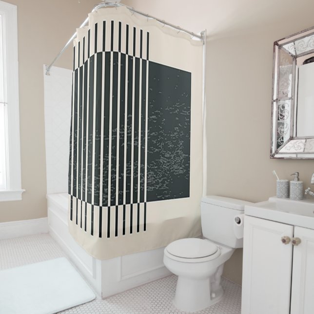 "Zeitgenössisches Schwarzes Rohrsystem" Duschvorhang (Beispiel)