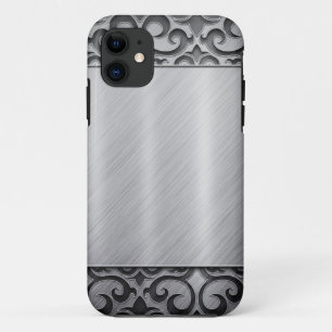 Zeitgenössisches silbernes Metallic-Swirl-Case Case-Mate iPhone Hülle