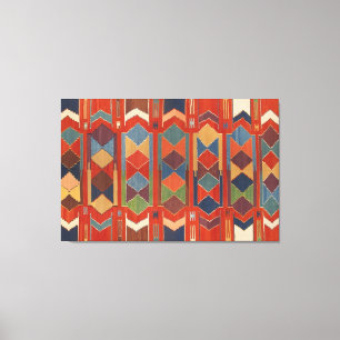 Zeitgenössisches Türkisches Kilim-Muster-Triptych Leinwanddruck