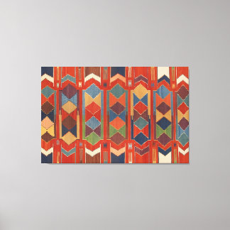 Zeitgenössisches Türkisches Kilim-Muster-Triptych Leinwanddruck