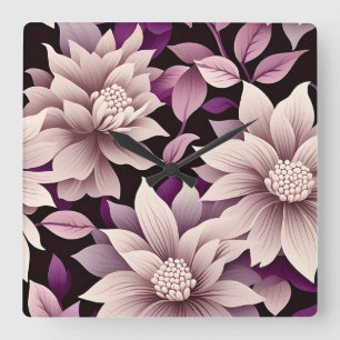 Zeitgenössisches Waldorfmuster Quadratische Wanduhr