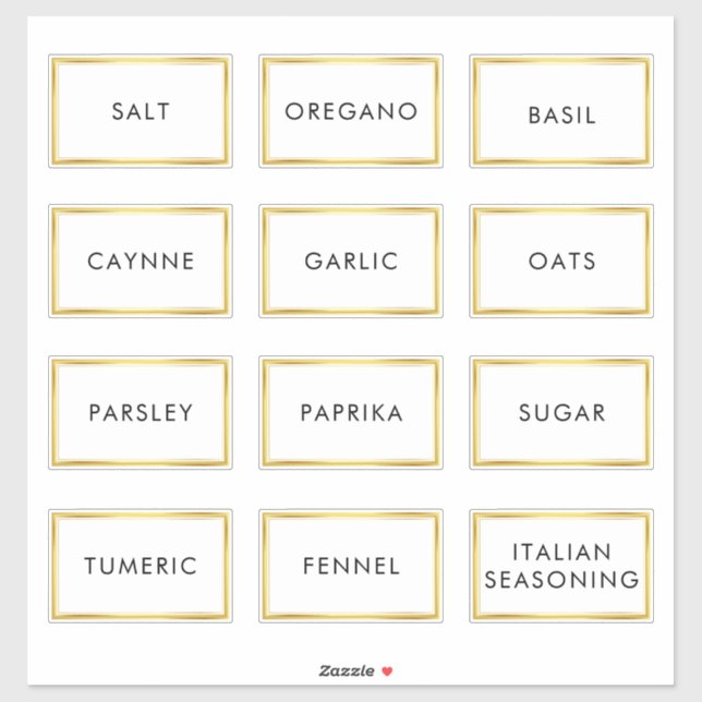 Zeitgenössisches Waterproof-Etikett für Gewürzgläs Aufkleber (Blatt)