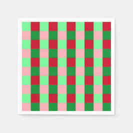 Zeitgenössisches Weihnachten Schachbrettmuster  Serviette