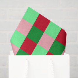 Zeitgenössisches Weihnachts-Karo-Muster  Seidenpapier