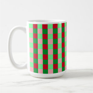 Zeitgenössisches Weihnachts-Schachbrettmuster  Kaffeetasse