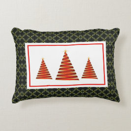 Zeitgenössisches Weihnachtsbaumtrio Dekokissen