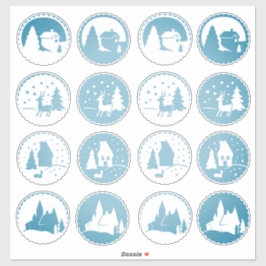 Zeitgenössisches Weihnachtswinterfest Set Smoky Bl Aufkleber