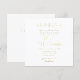 Zeitgenössisches White Gold BAT BAR MITZVAH Classi Einladung