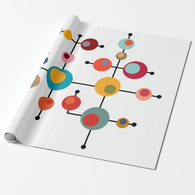 Zeitgenössisches Wrapping Paper aus der Mitte des  Geschenkpapier (Ungerollt)