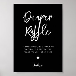 Zeitgenössisches Zeichen für schwarze Windeln Poster