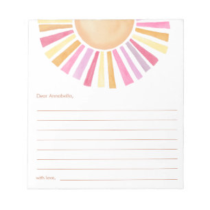 Zeitkapsel Boho Sonnenschein Gelb pink Notizblock