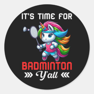 Zeitkostüm für Badminton Kostüm Farbiges Einhorn Runder Aufkleber