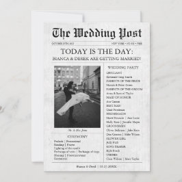 Zeitleiste des Hochzeitsprogramms für Zeitungen de Einladung