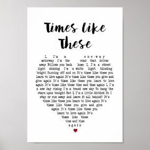 Zeitliche wie diese Heart Song Lyric Wall Art Prin Poster