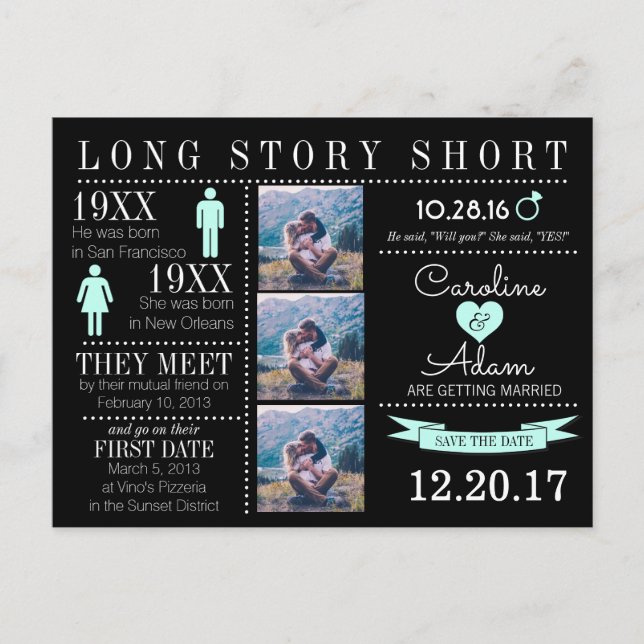 Zeitlicher Save the Date Postkarte (Vorderseite)